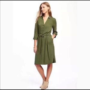 Old Navy Button Down Army Green Dress XL